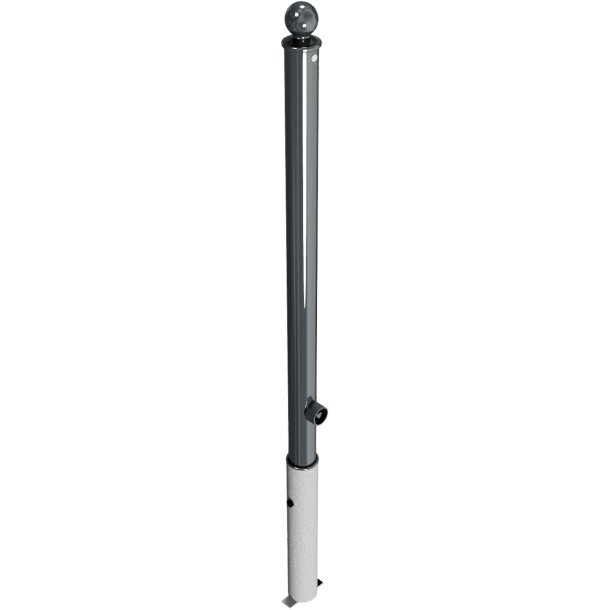 Ornamental bollard | Series 465B | � 60 mm | removable, self-engaging lock,with hot-dip galvanized ground socket part-no. 460.40,approx. 400 mm below ground | with triangular locking mechanism acc. with DIN 3223 | without eyelet